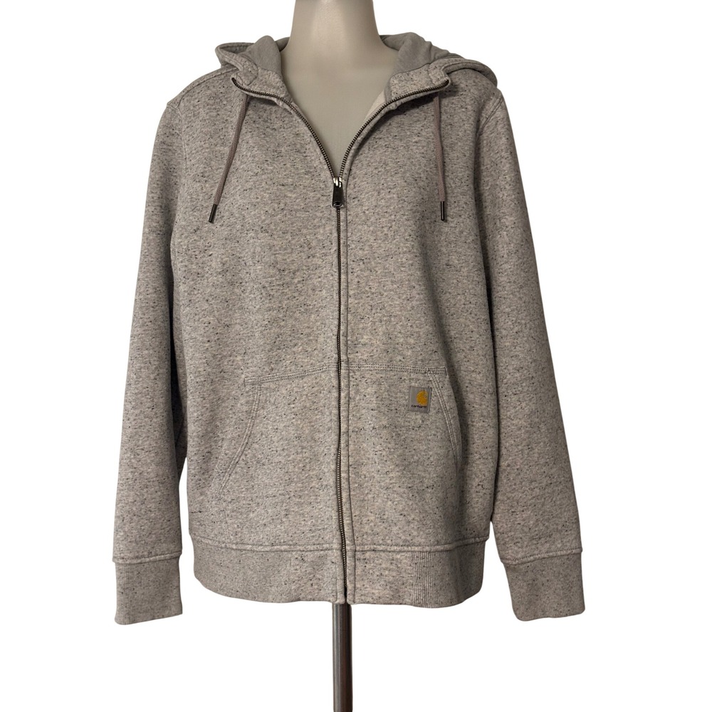 Carhartt Zip Up Hoodie Women L Grey Speckled Relaxed Fit New without tag Nice!